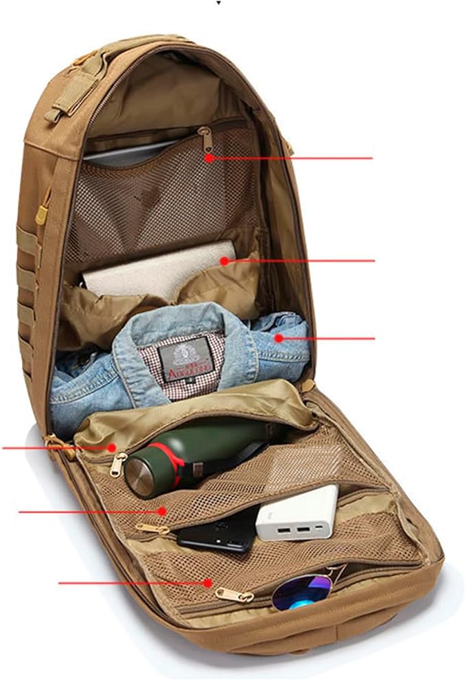 Tactical Backpack 42L Rucksack 3 Day Assault Pack Molle Bug out Day Pack Bag for Hunting Hiking Trekking