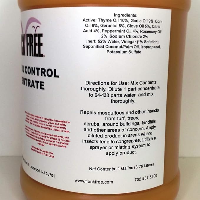 Natural Mosquito Control Spray Concentrate – Repels Mosquitoes Ticks Fleas Flies Gnats &amp Chiggers – Makes 128 Gallons (1 Gallon Concentrate) – Safe &amp Effective Outdoor Protection