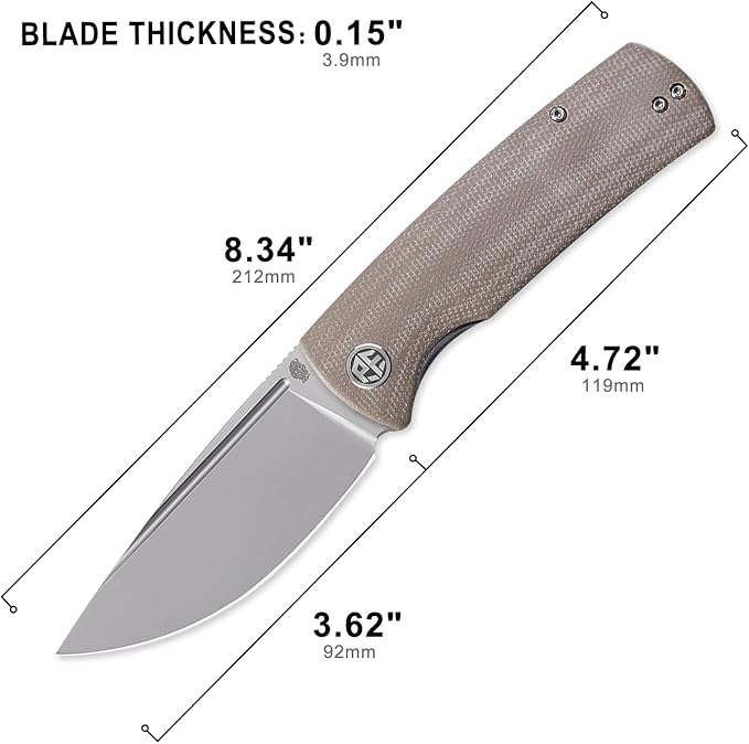 Petrified fish PFP01Beluga k110 steel folding knife G10 handle Front flipper outdoor Camping survival hunting EDC tool knives (Khaki Sandblasting)