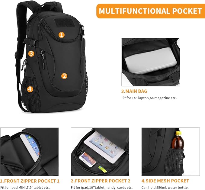 HUNTVP 25L Tactical Backpack Rucksack Tactical Assault Pack Military Bag WR | Rucksack WR