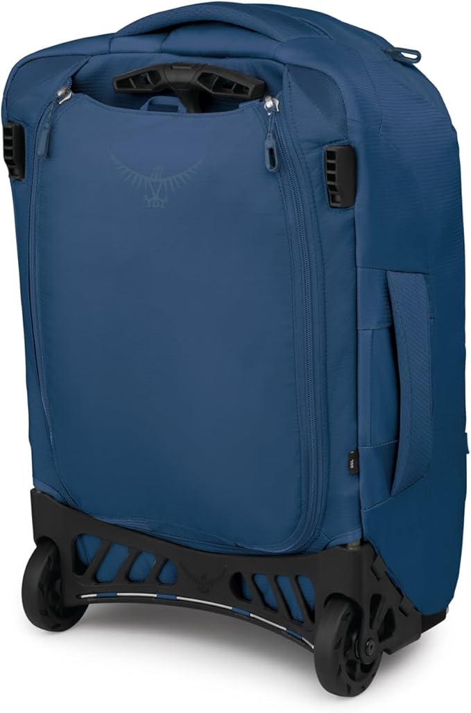 Osprey Farpoint Fairview 36L Wheeled Travel Pack - Carry On Luggage with Wheels - Rolling Backpack Travel Bag Antique Blue