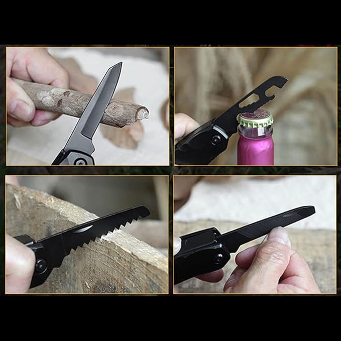 TopHomer Camping Hammer Multitool 9 in 1 Portable Multi Tool Pliers Camping Survival Gear Hammer Survival Knife Wrench &amp More Gifts for Father Husband Boyfriend