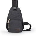 SIMU Sling Bag Pack Canvas Shoulder Sling Backpack Small Crossbody Chest Bag for ipad mini (black)