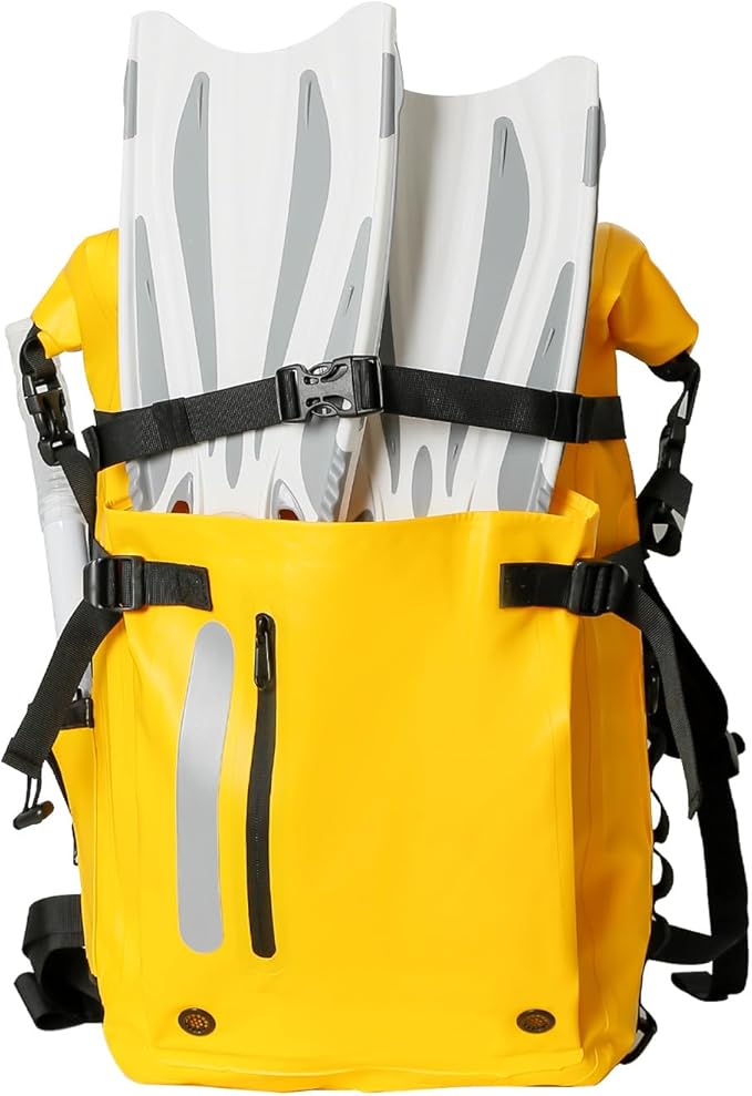 30L Roll Top Waterproof Floating Backpack Equipment Pocket Marine Floating Dry Bags for Kayaking Tracing Beach Fishing Hiking Survival Camping Travel