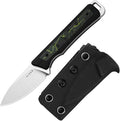 Kizer Whiskey Jack Fixed Blade Knife 2.06 Drop Point AEB-L Blade Hunting Knife with Kydex Sheath Black &amp Green G10 &amp Damascus G10 Handle EDC Knives for Camping Survival 1108A3