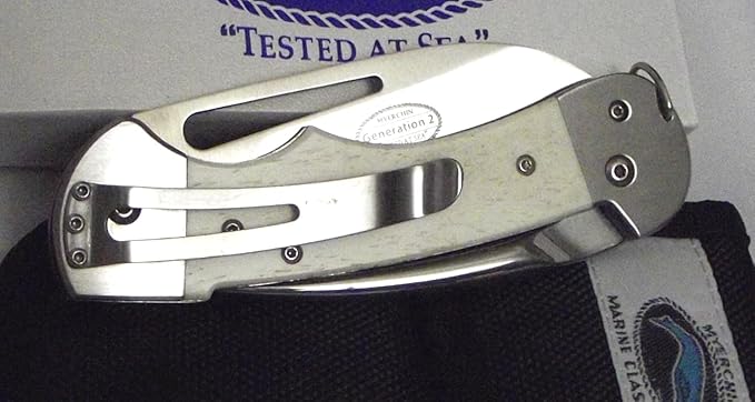 Myerchin AF300P Gen 2 Captain Pro Rigging Knife &amp Marlin Spike - White Bone Handle - Captain’s Bundle with Outdoor Merchants Safety Leather Lanyard - German Marine Stainless Steel Sailing Tool