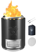 YEFU Tabletop Fire Pit 9.7 x 7.1 in Flame Intensity Control Camping Stove for Outdoor &amp Patio Fueled by Pellets or Wood Safe Burning Table Top Firepit with Travel Bag &amp 2 Mini Sticks Blac