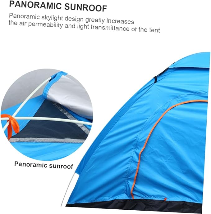 BESTonZON Portable Rainproof Beach Tent for People Automatic Setup Breathable Sun Shelter Blue for Camping Outdoor Activities and Family Trips