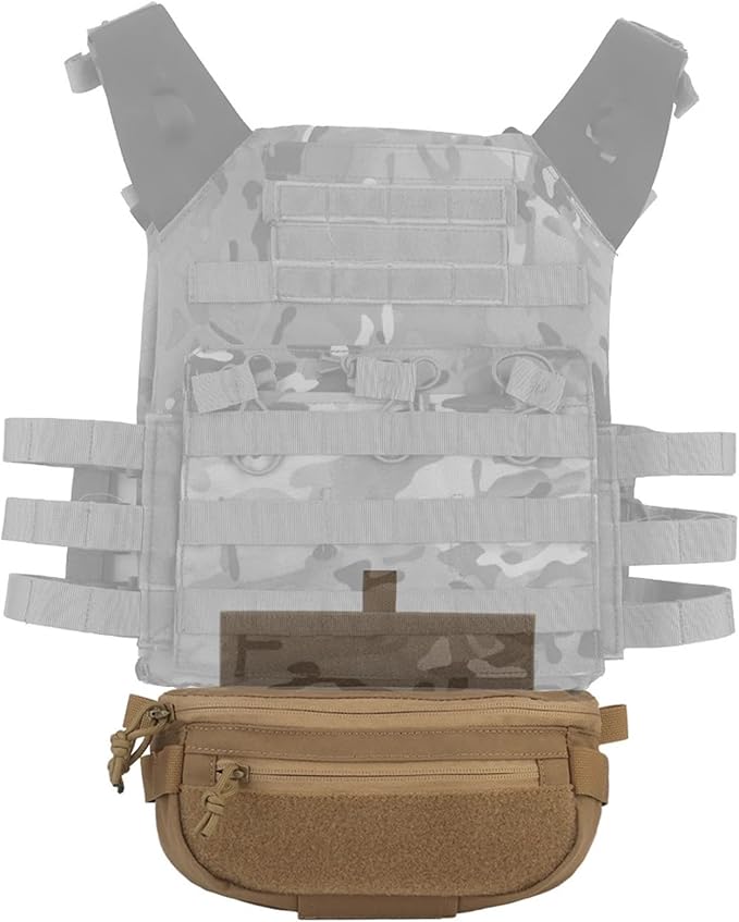Tactical Drop Pouch Sub Abdominal Carrying Kit Bag Fanny Pack with Hook and Loop Panel for Tactical Chest Rig Outdoor Bag