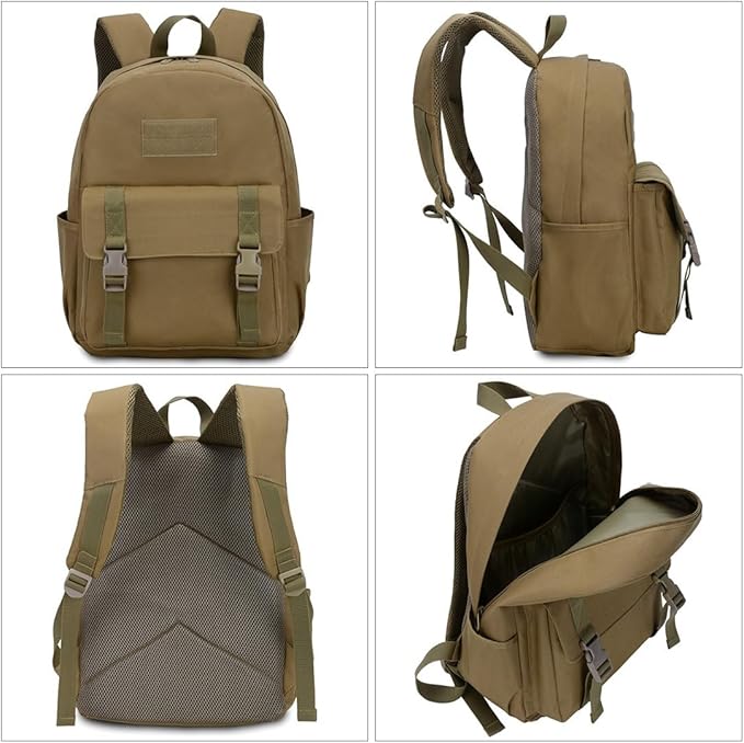 Military Tactical Backpack for Men Women Small Hiking Daypacks Travel Rucksack for Outdoor Sports Assault Bag (Mud)