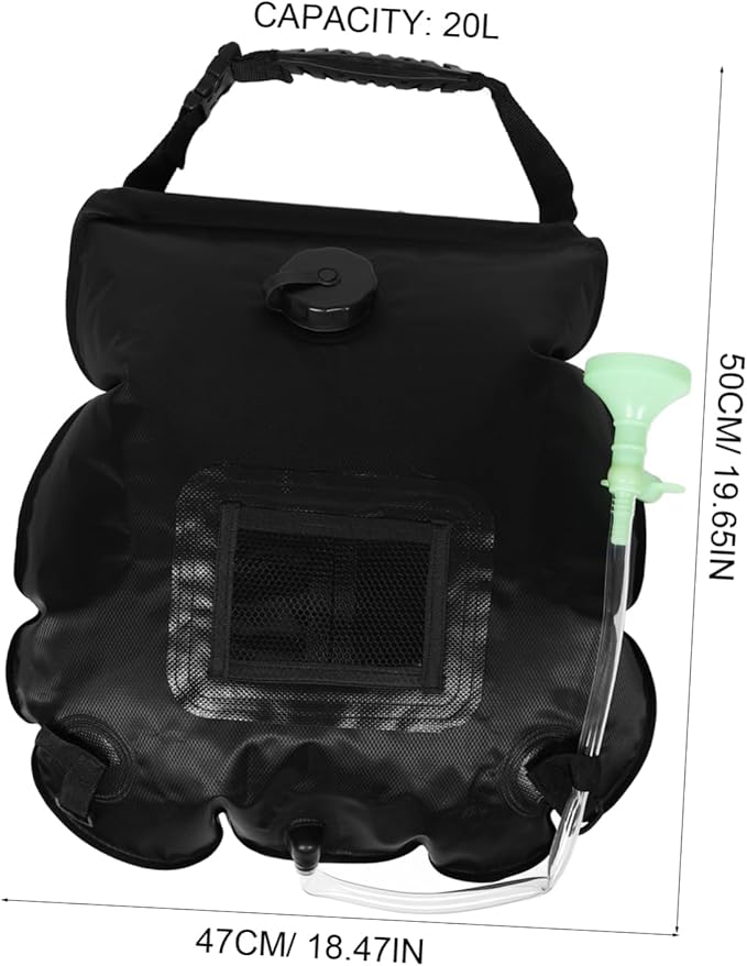 GALPADA Solar Heated Shower Bag for Outdoor Camping Removable Hose Switchable Shower Head Portable Design for Hiking Beach and Travel