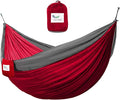 Vivere Double Parachute Camping Hammock Includes Stuff-Sack (Crimson/Grey)