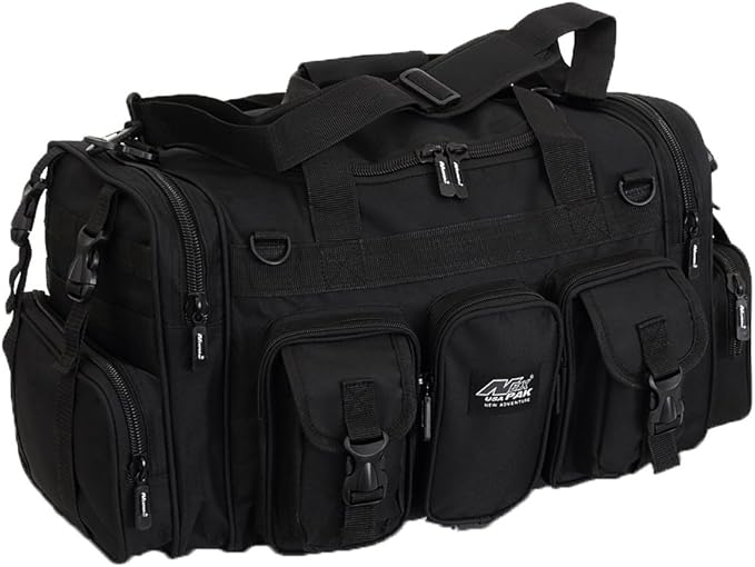 NPUSA Mens Large 22 Inch Black Duffel Duffle Military Molle Tactical Gear Shoulder Strap Travel Bag