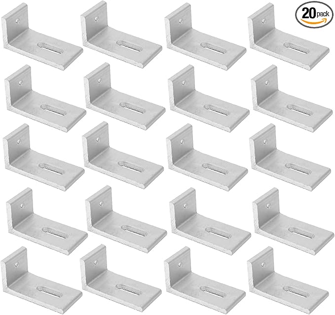 L Foot Solar MountAluminum Alloy Photovoltaic Solar Panel Mounting L Brackets for Roof PV System Waterproof &amp Weather ProofStrong Load (20PCS)