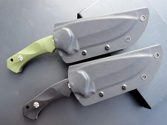 Eafengrow EF109 Fixed Blade Knife D2 Steel Blade G10 Handle Field Utility Knife with Kydex Sheath for Outdoor Camping Hiking (Green)