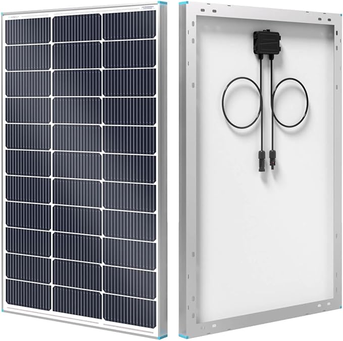 Renogy 100W Solar Panel N-Type 12V 100 Watt Solar Panel 16BB 25% High-Efficiency N-Type Solar Panels for RV Marine Boat Trailer Camper Rooftop Farm and Other Off-Grid System