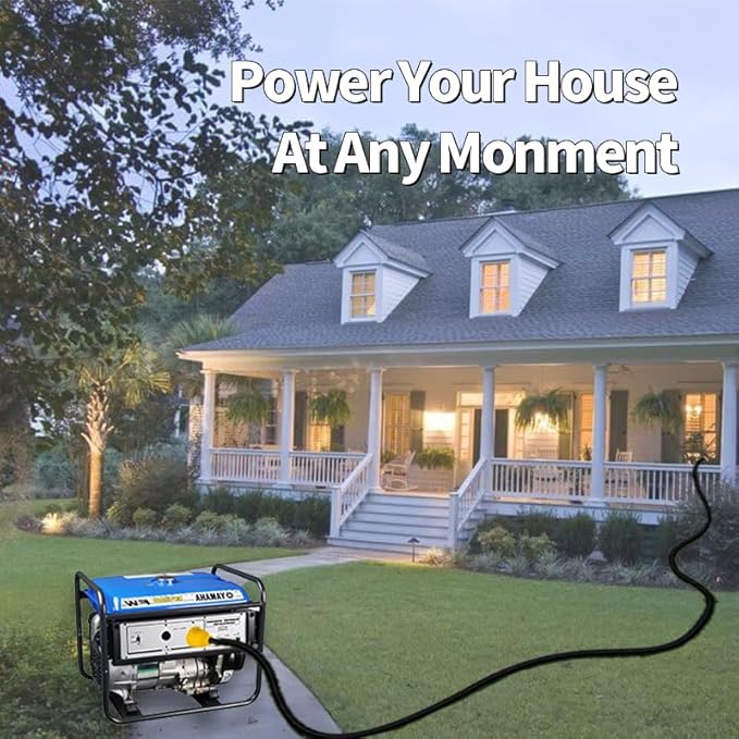 30 Amp 4 Prong 25 FT Generator Cable and Power Inlet Box (Pre-Drilled) Waterproof Kit L14 30p Generator 10 Gauge Extension Cord to L14-30R Twist Lock Cord Plug for Outdoor Use125/250V Up to 7500W