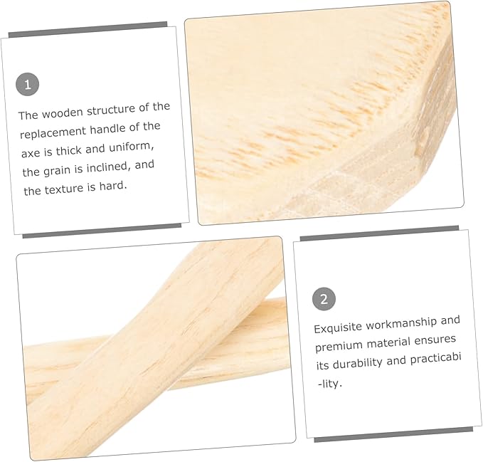 Shovel Handle Replacement Camping Hatchet 6 Pcs Ax Handle Mini Wooden Camping Ax Hoe Replacement Grip Wood Handle Replacement(As Shownx5pcs38x4.4cmx5pcs)