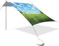 Spring Meadow Scene Beach Tent Sun Shelter Set UPF50+ UV Protection 10.5 x 9.19 FT Camping Shade Canopy with Sandbags Sand Anchors Carrying Bag and Others