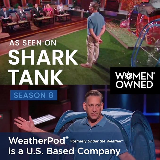 WeatherPod® Pop-Up Sports Tent 1-2 Person – Instant Setup MyPod™ Original Shark Tank All-Weather Pod Shelter for Outdoor Sports Rain Wind &amp Cold