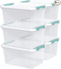 6 Pack 20 Quart Clear Storage Latch Box Plastic Storage Bins with Lids Stackable Storage Containers for Organizing