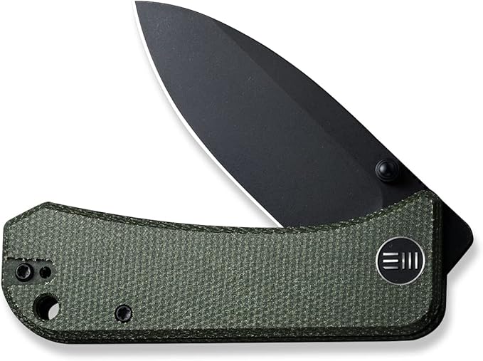 WeKnife Banter Pocket Knife for EDC Ben Petersen Folding Knife with 2.9”S35VN Blade Green Micarta Handle Titanium Thumb Stud Opener 2004J (Green)