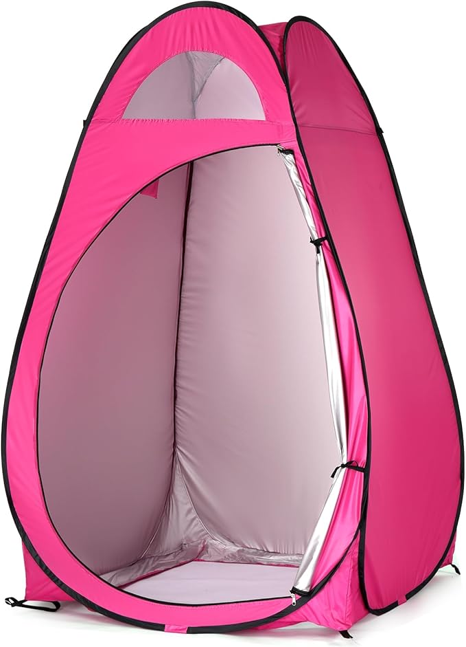 Pop Up Pod - Privacy Shower Tent with Carry Bag Dressing Room Instant Portable Toilet Stall for Camping Beach or Tailgate (Pink)