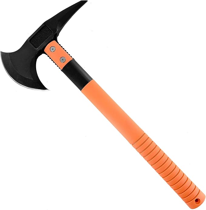 MedievalDepot Outdoor Camping Axe Collection – Removable Head Stainless Steel Blades with Nylon Sheath for Survival &amp Bushcraft (Orange)