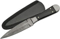 SANZ Damascus Hunting Knife 6.5 Inch - Camping Knife with Wood Handle Full Tang Blade &amp Sheath - Outdoor Knife for Hunting Camping &amp Outdoor uses