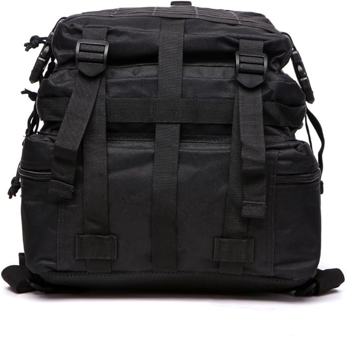 50L Sturdy Nylon Waterproof Fishing Hunting Backpack Outdoor Military Rucksacks Tactical Sports Camping Hiking (Black)