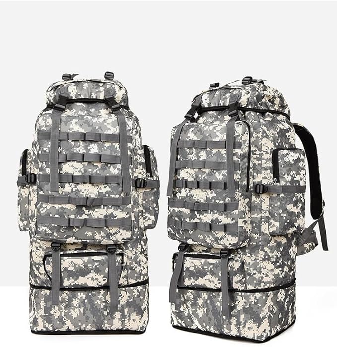 Tactical Backpack Military Molle Hiking 36-55L Camouflage Mountaineering Bag Tactical Hiking Bag Cycling Digital Camouflage