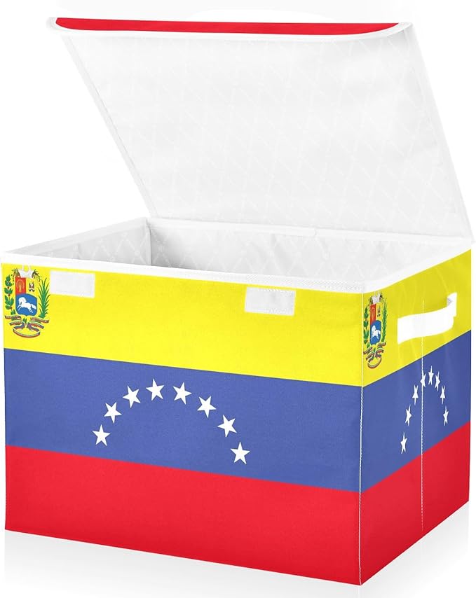 Venezuela 8 Stars Flag Bolivarian Republic Of Venezuela Storage Containers with Lids Foldable Closet Organizers Quart