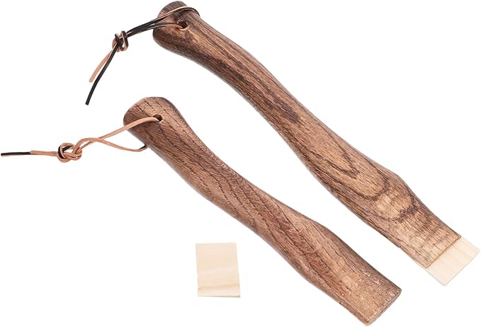 Veemoon 2pcs Replacement Curved Wooden Handle for Axe Hatchet Portable Short Trench Tool Handle Solid Wood Construction