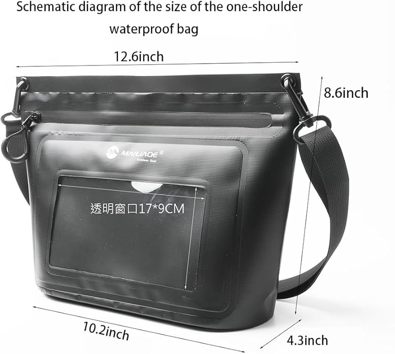 IPX7 Waterproof Bag with Touchscreen Phone PocketFloating Airtight Shoulder Bag for SwimmingRaftingCyclingHiking