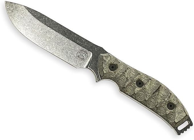 White River GTI 4.5 Black &amp Olive Drab Linen Micarta Handle