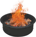SoulMate Outdoor 35-Inch Outer/31-Inch Inner Fire Pit RingDuty Solid Metal Steel Round Firepit Rim Insert for DIY Fire Pits Outdoor Above or In-Ground Camping Garden Patio Backyard.