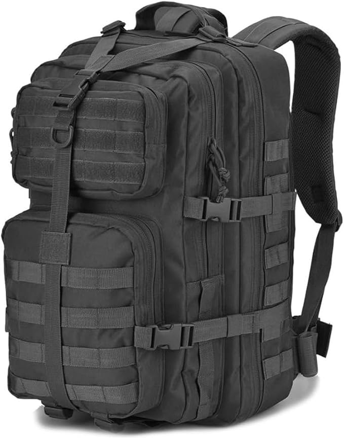 REEBOW GEAR Tactical Backpack for Men Army Molle Military Style Assault Pack Bug Bag Backpacks Daypack (40L Black)