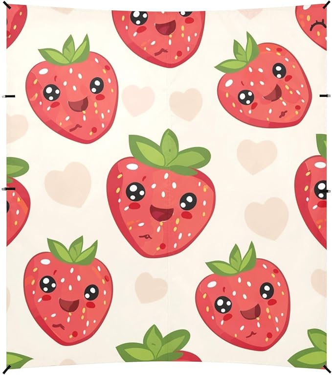 ALAZA Cute Strawberry Fruit Abstract Beach Tent Sun Shelter Portable Canopy Sunshade for Outdoor Camping Picnics Backyard Fun 10x9 ft