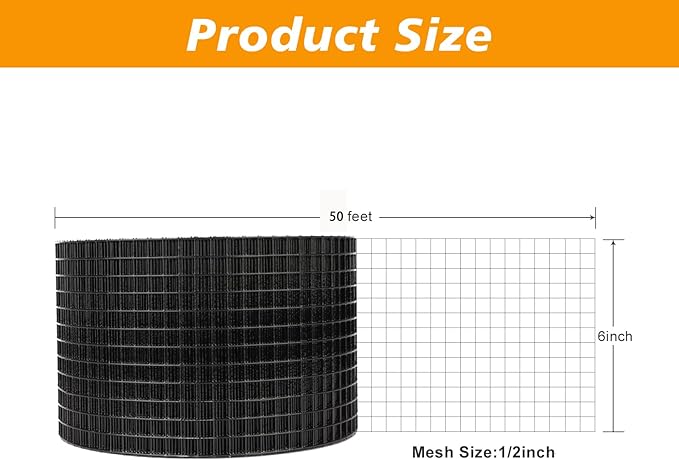 Solar Panel Bird Proof Cover Black Heavy-Duty PVC 1/2 inch 6in * 50FT Bird Proof Rolling net kit Solar Panel Animal Protection Device can Prevent Pigeons and Birds from Entering The Room