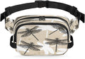 Hand Painted Abstract Dragonflies Waterproof Fanny Pack for Women Men Adjustable Waist Bag with Double Zipper Pockets Lightweight Square Hip Pack for Running Travel Hiking Workout Cycling