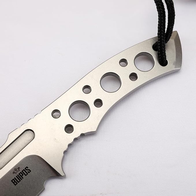 BD05 Fixed Blade Knife 14c28n Steel Blade All-in-one handle full handle EDC tool straight knife for work camping hunting (One-piece steel white)