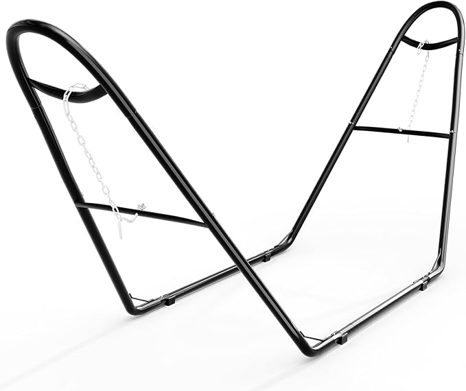 Universal Double Hammock Stand 550-Pound Capacity Heavy-Duty Hammock Stand for Outside Fits 9 to 14 Foot Hammocks Black