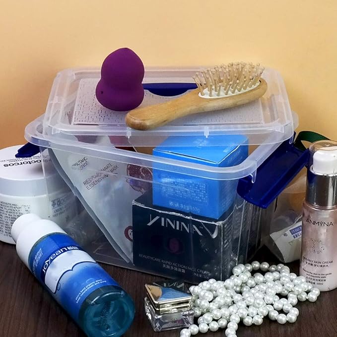 6-Pack 3 Liter Storage Box Small Plastic Bin with Handle