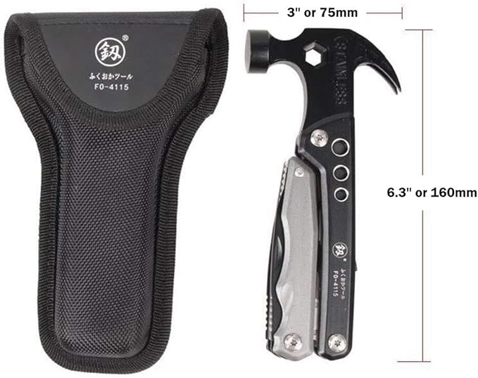 Hammer &amp Pliers Multi-functional Tool 14 In 1 Portable Kit for Car Emergency Camping Household (Hammer Bottle Opener Survival Camping Knife Hand Saw) Stainless Steel