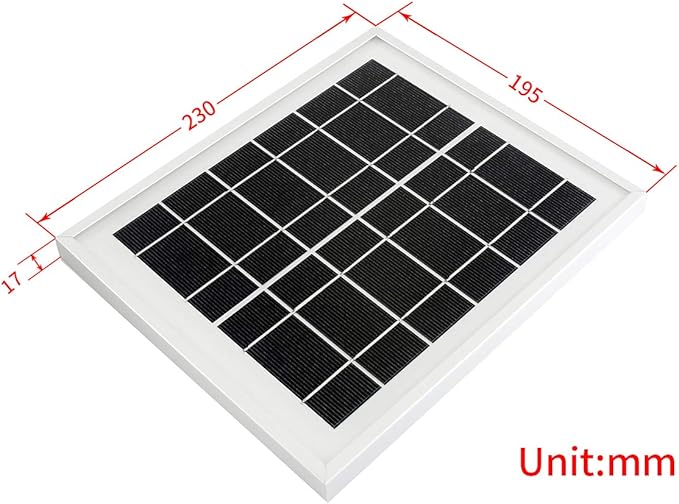 waveshare Solar Panel (6V 5W) with High Performance156 Monocrystalline Cell Toughened Glass Anodic Oxidation Aluminum Alloy for Use with Solar Power Manager