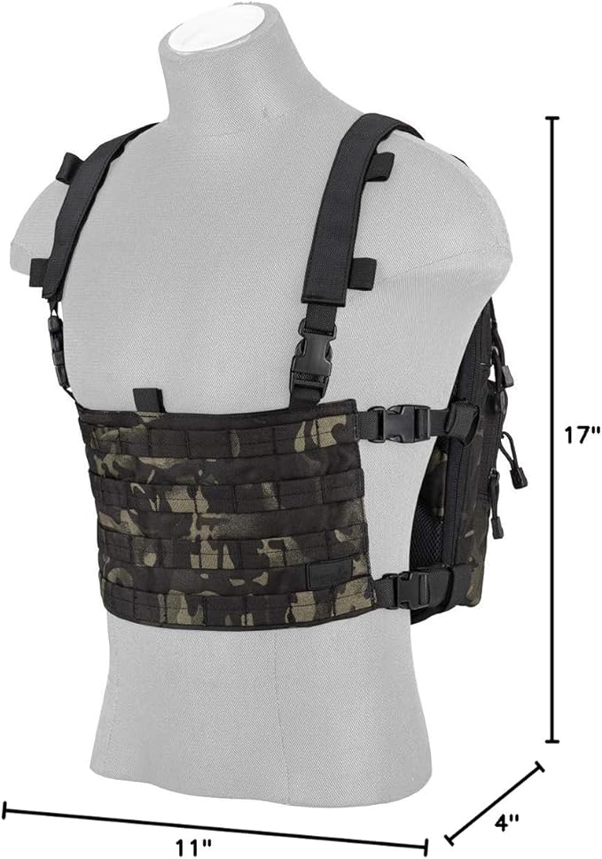 Lancer Tactical 1000D Nylon QD Chest Rig and Backpack Combo (Black TROPIC)