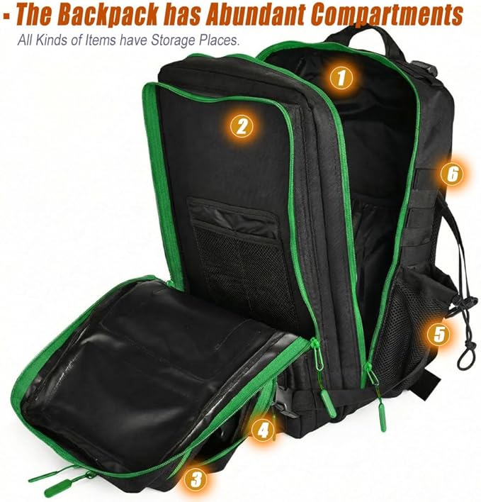 45L Tactical Backpack for Men Women Military Assault Pack with MOLLE Large 3 Day Bug Out Bag for Hiking Camping