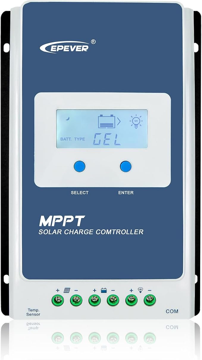 EPEVER 20A MPPT Solar Chagre Controller 12V 24V Auto Max PV 100V Solar Panels Power 260W/520W Charger Regulator Tracer2210AN-G3 for Lead Acid Lithium Battery