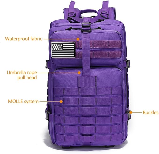 Military Tactical Backpack Large Army 3 Day Assault Pack Molle Bag Backpacks (Military Green)
