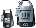 Lamicall 30L &amp 5L Dry Bag Waterproof Backpack - [Zippered Pocket] Roll Top Waterproof Bag Blueish Gray &amp Black
